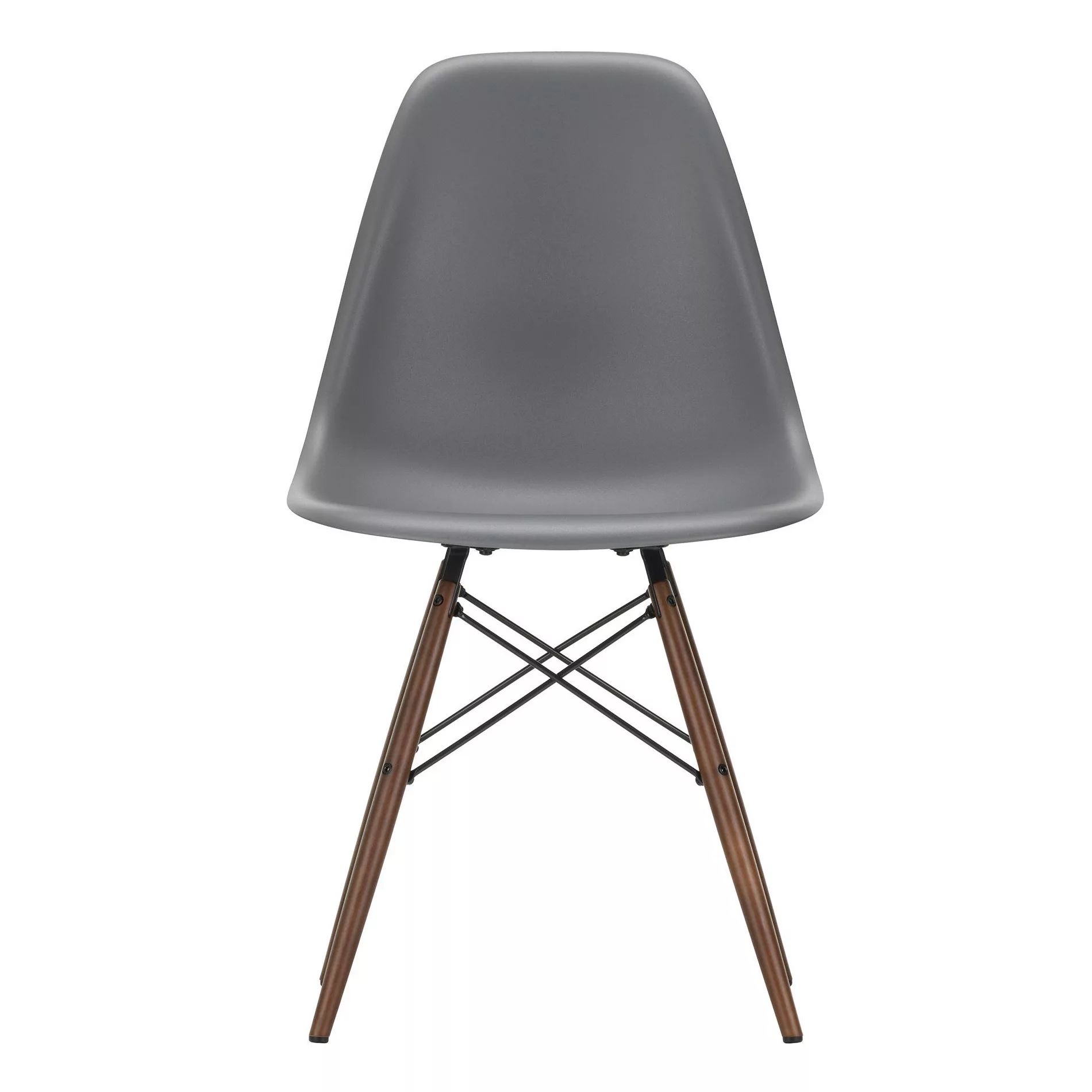 Vitra - Eames Plastic Side Chair DSW Gestell Ahorn dunkel - granitgrau/Sitz günstig online kaufen
