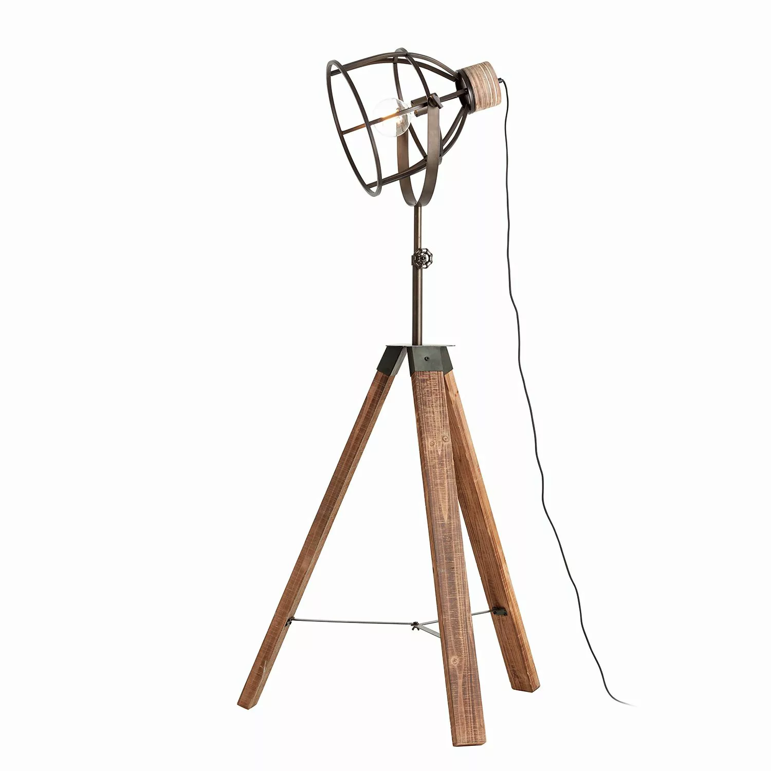 Brilliant Stehlampe »Matrix Wood«, 1 flammig-flammig, 163 cm Höhe, Ø 72 cm, günstig online kaufen