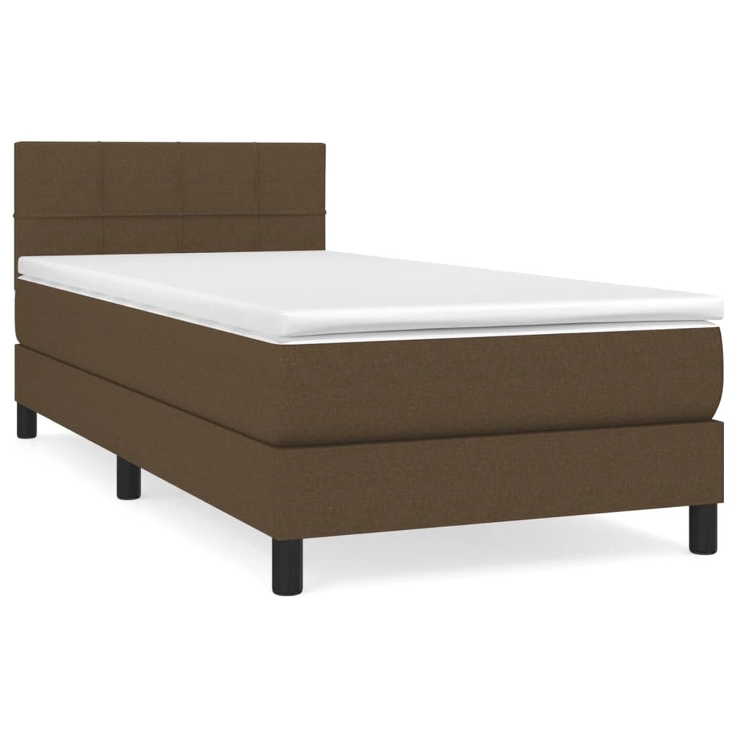 vidaXL Boxspringbett mit Matratze Dunkelbraun 90x190 cm Stoff1390045 günstig online kaufen