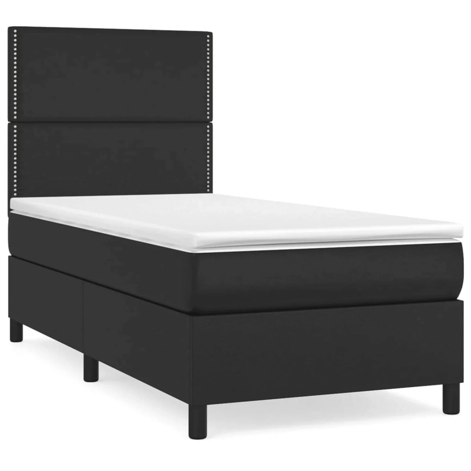 vidaXL Boxspringbett mit Matratze Schwarz 90x190 cm Kunstleder1466089 günstig online kaufen