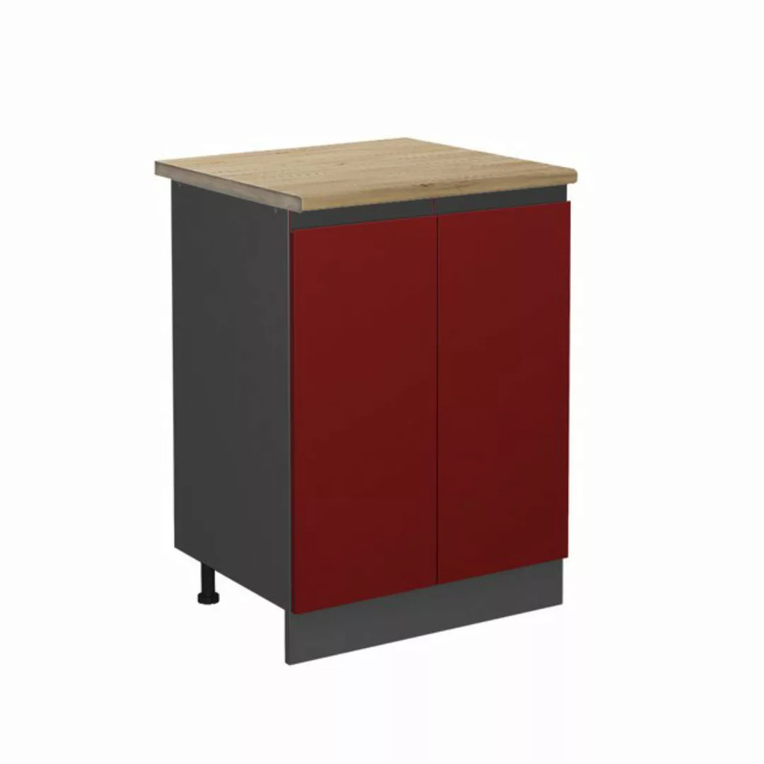 Vicco Unterschrank R-Line, Rot/Anthrazit, 60 cm, AP Eiche günstig online kaufen