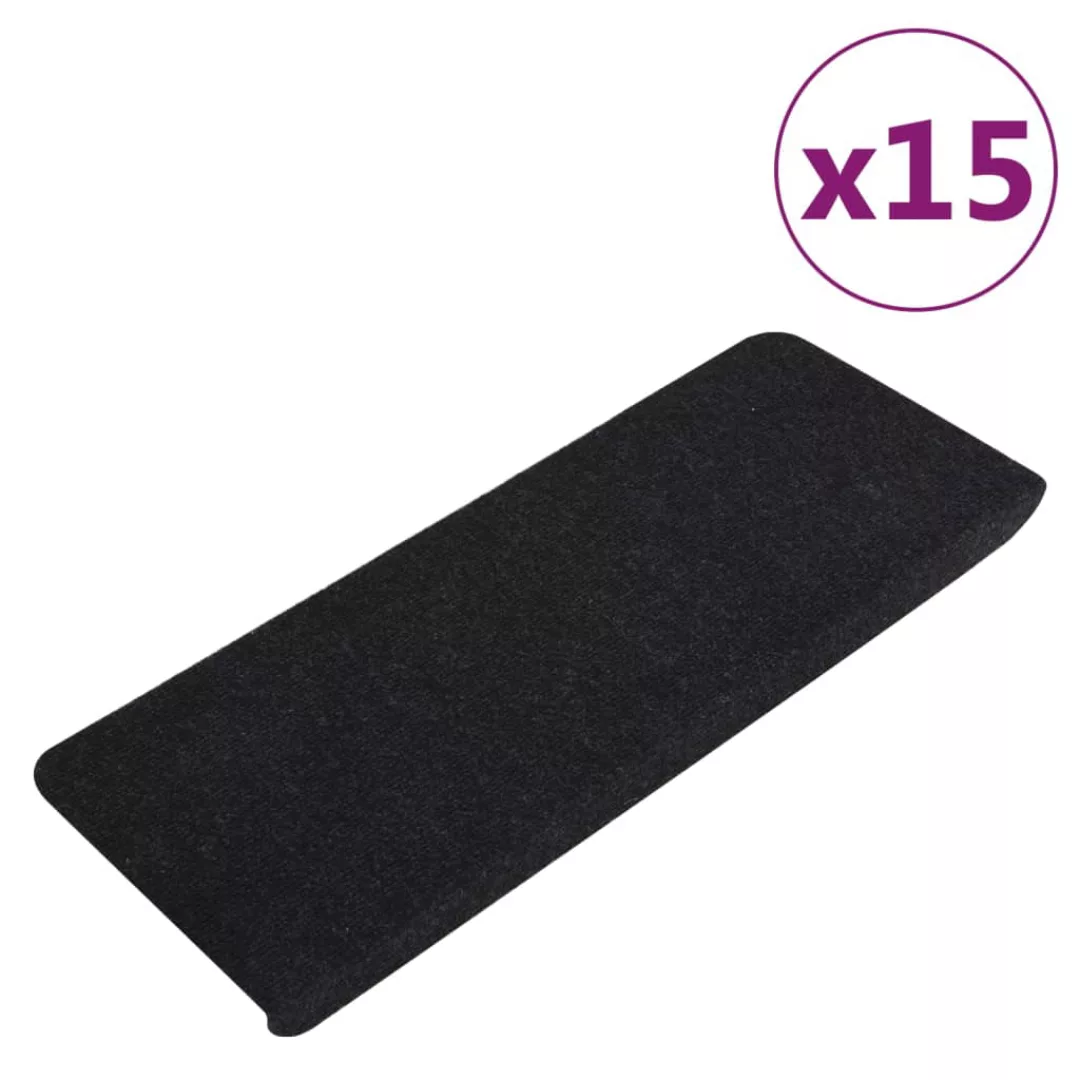 Vidaxl Stufenmatten Selbstklebend 15 Stk. 65x28 Cm Schwarz günstig online kaufen