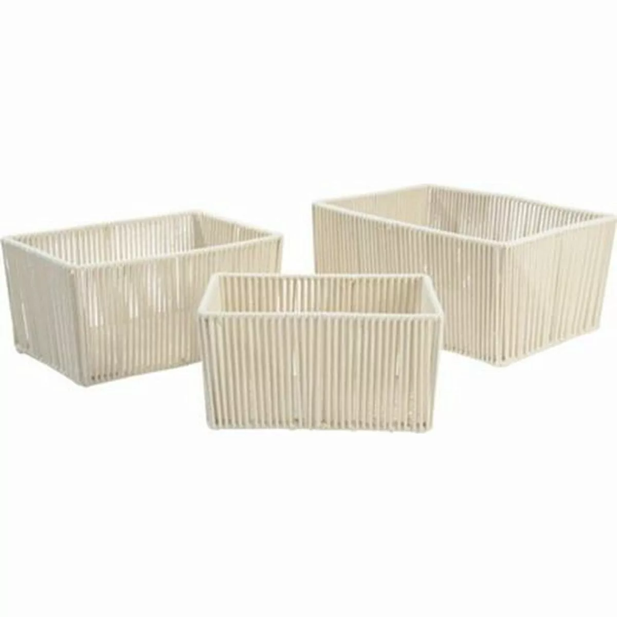 Korb-set Dkd Home Decor Beige Metall Baumwolle (40 X 30 X 20 Cm) günstig online kaufen