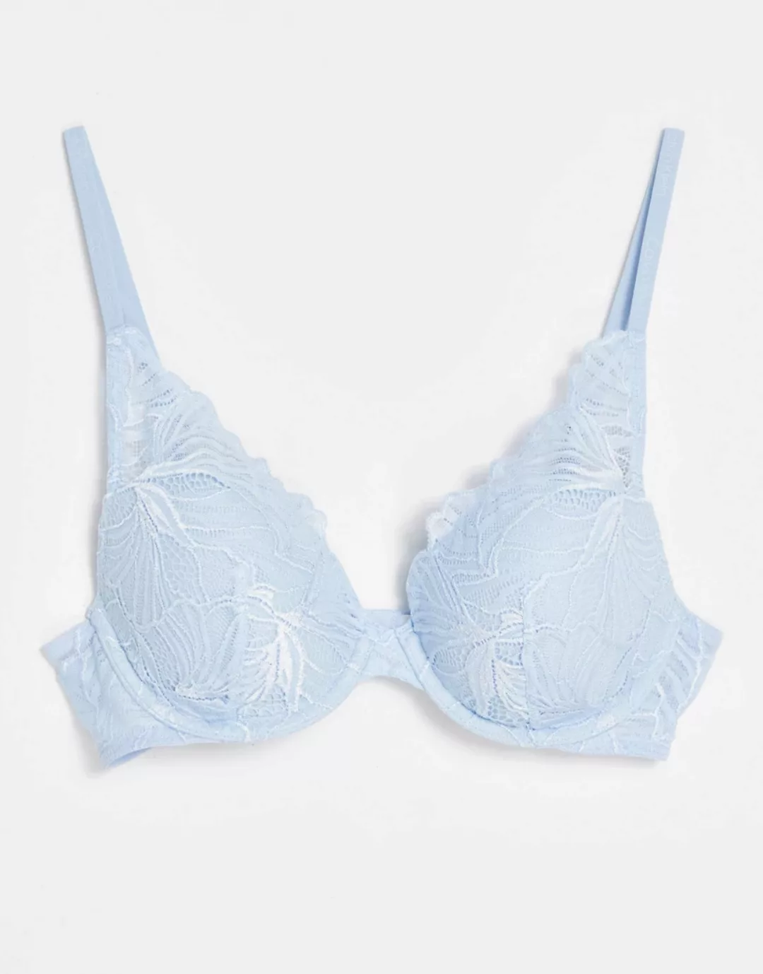 Calvin Klein – Leicht gefütterter BH mit tiefem Ausschnitt in Blau günstig online kaufen