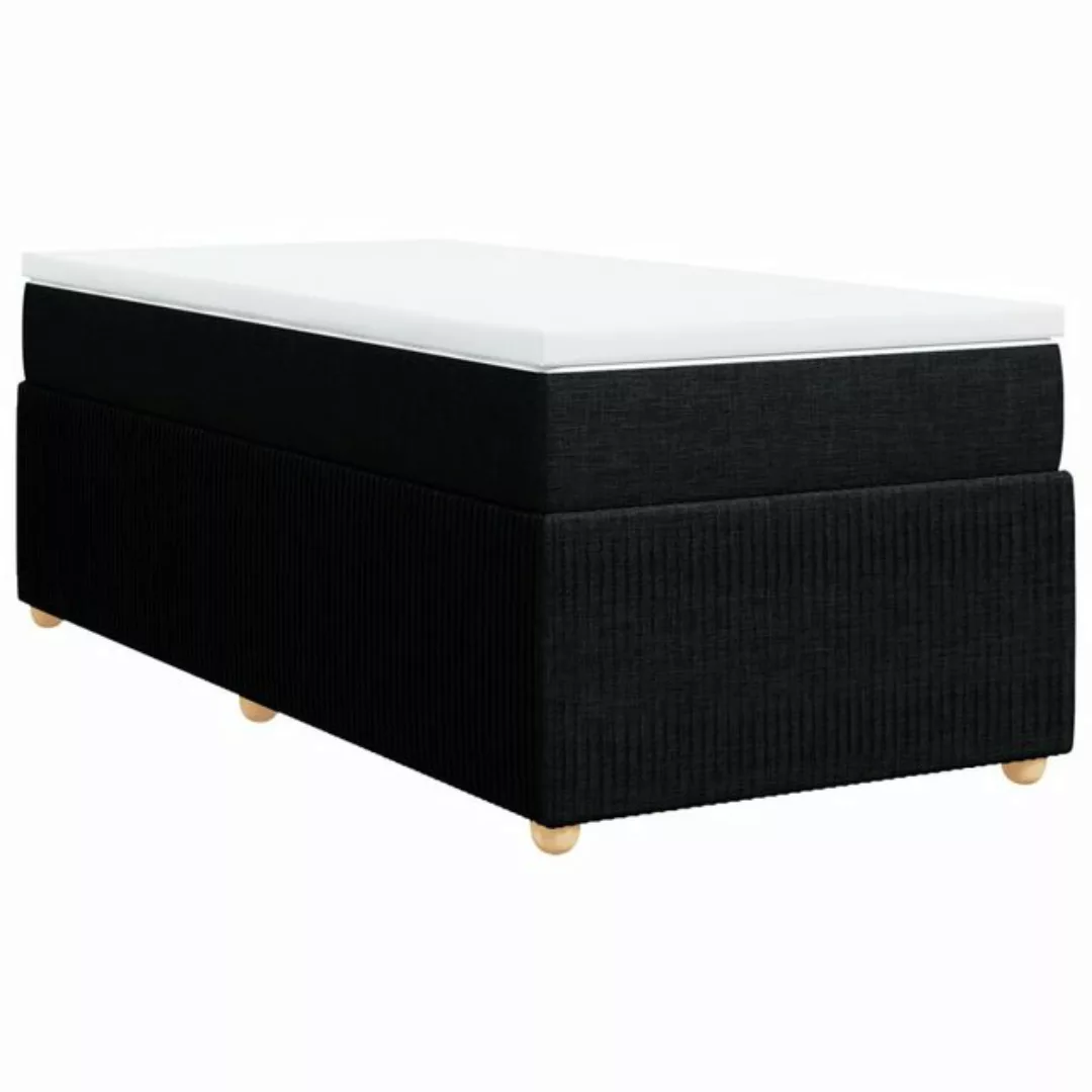 vidaXL Bettgestell Boxspringbett mit Matratze Schwarz 80x200 cm Stoff Bett günstig online kaufen