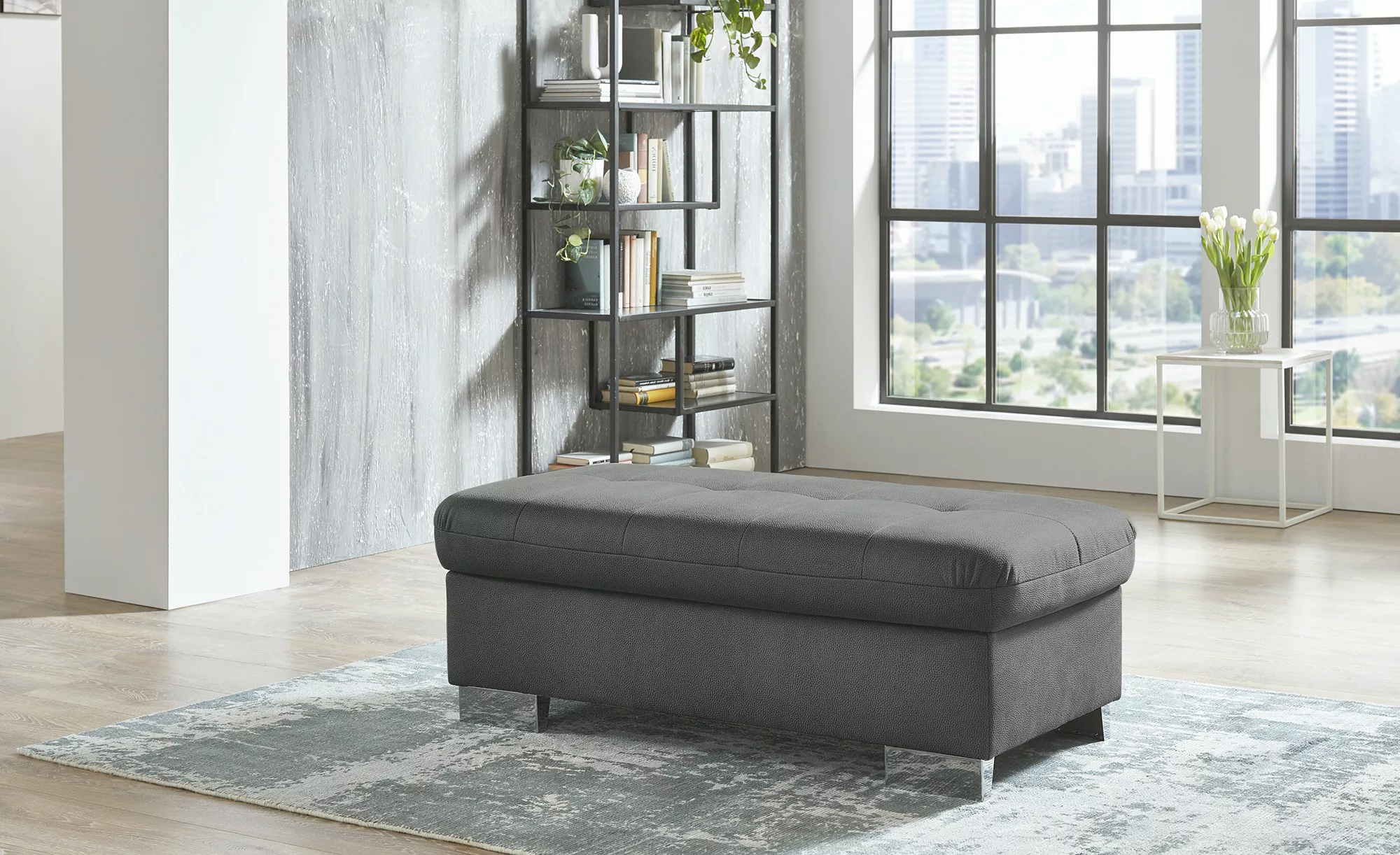 Lounge Collection Hocker  Inka ¦ grau ¦ Maße (cm): B: 130 H: 46 T: 65.0 Pol günstig online kaufen