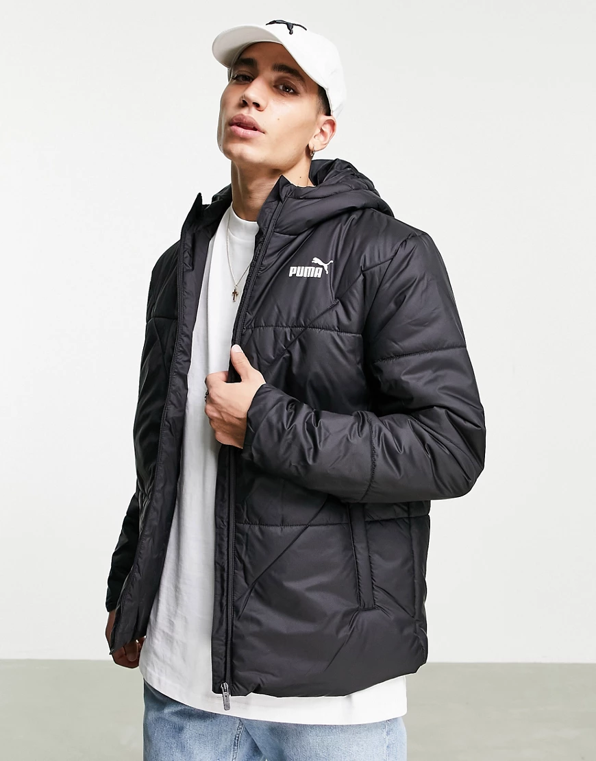 PUMA – Essentials – Wattierte Jacke in Schwarz günstig online kaufen