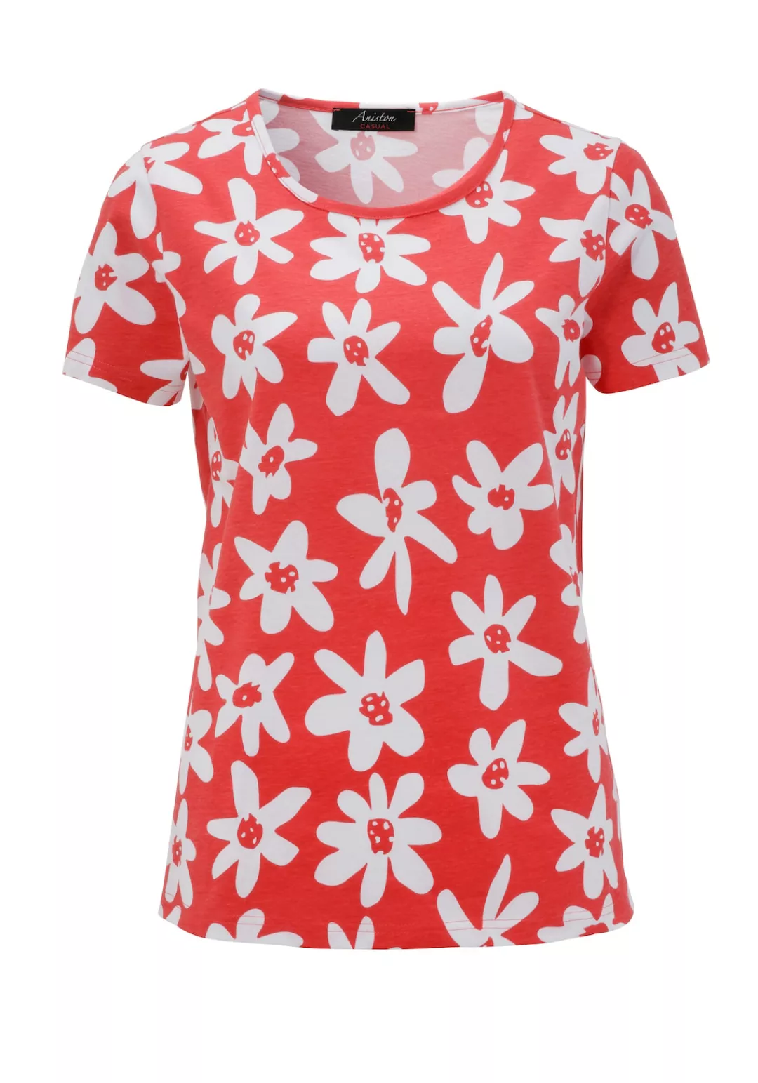 Aniston CASUAL T-Shirt, allover mit bunten Blüten bedruckt günstig online kaufen