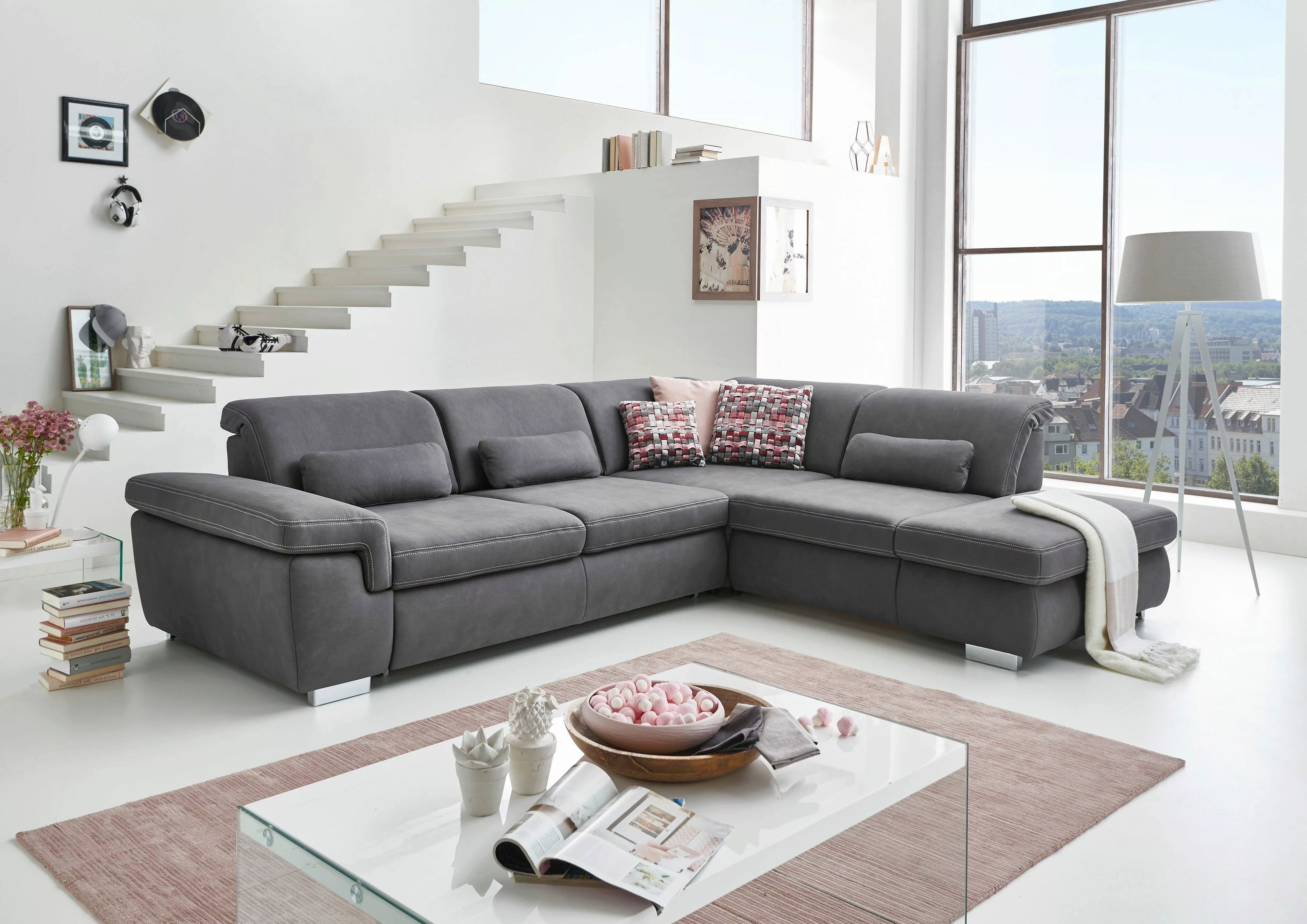 Die PlanBar Ecksofa "MP-IN17041 L-Form", Sitztiefenverstellung, optional mi günstig online kaufen