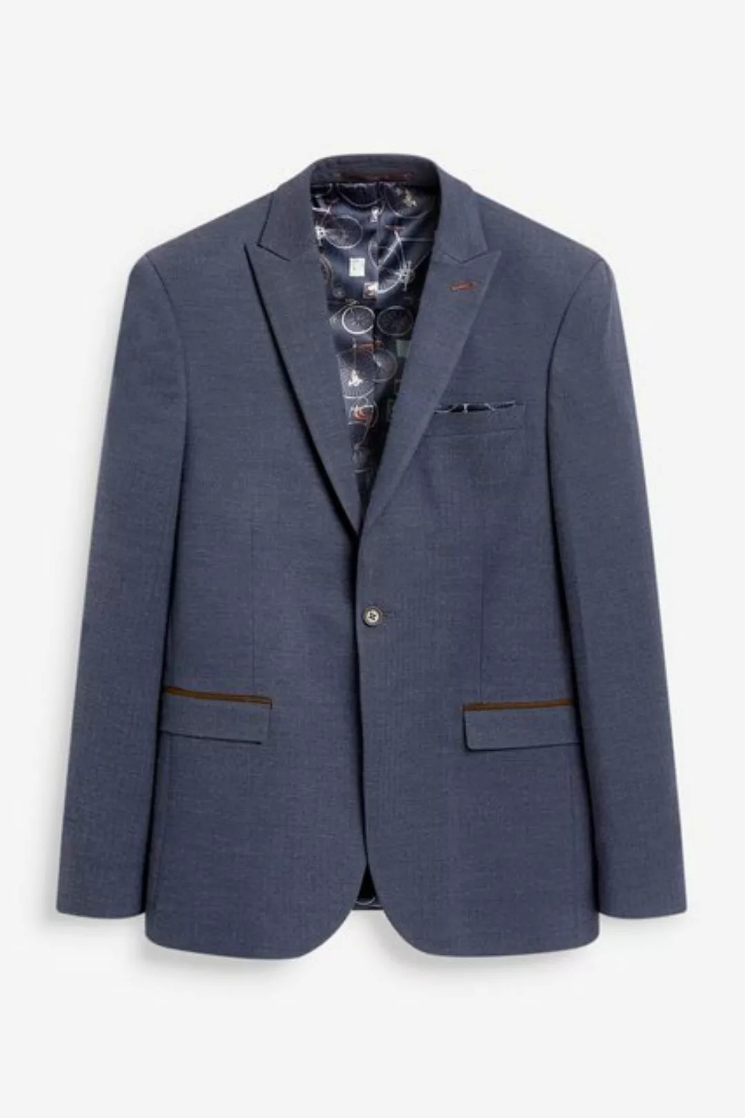 Next Baukastensakko Anzug mit Fischgratmuster: Skinny Fit Jacke (1-tlg) günstig online kaufen