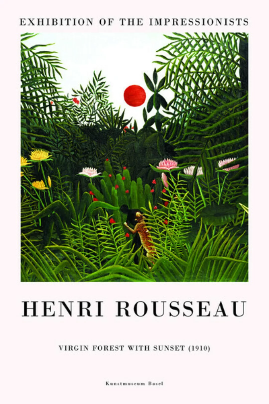 Poster / Leinwandbild - Henri Rousseau: Urwald Mit Sonnenuntergang - Ausste günstig online kaufen
