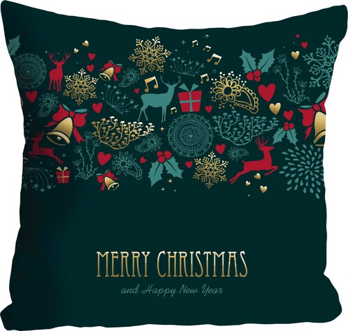 queence Dekokissen »Feiertage«, Kissenhülle,Merry Christmas and a Happy New günstig online kaufen
