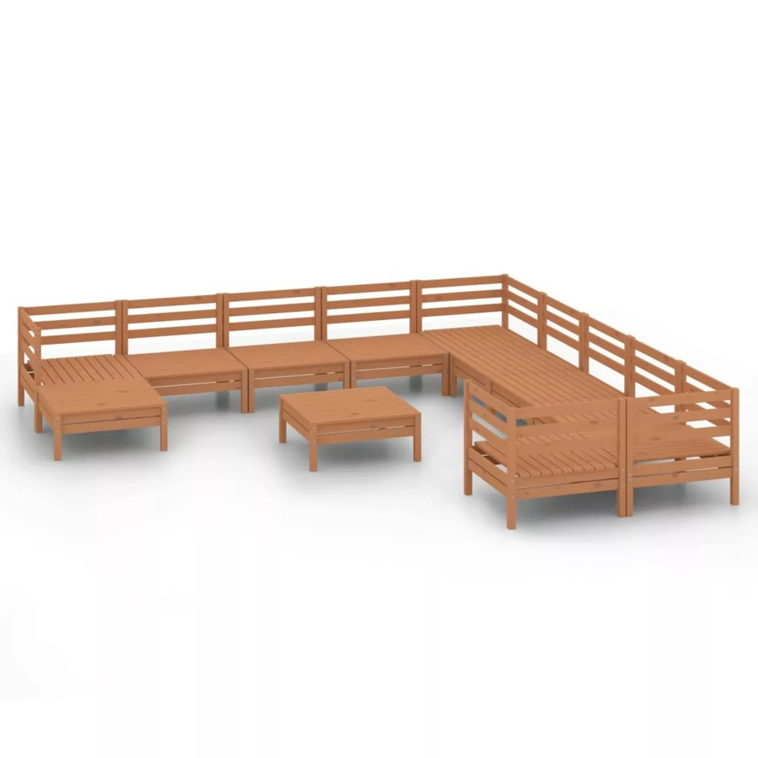 12-tlg. Garten-lounge-set Honigbraun Massivholz Kiefer günstig online kaufen