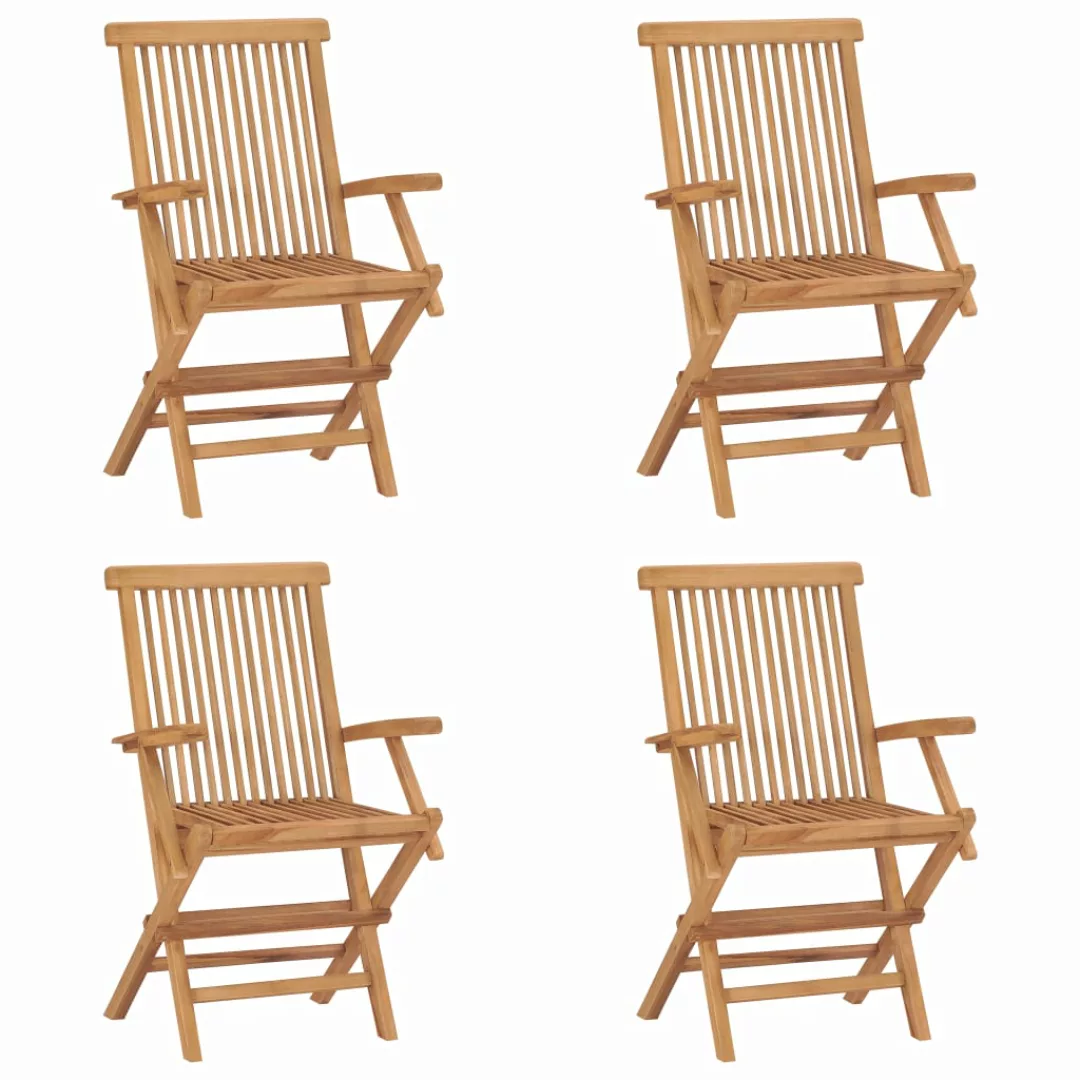 Vidaxl Klappbare Gartenstühle 4 Stk. Massivholz Teak günstig online kaufen