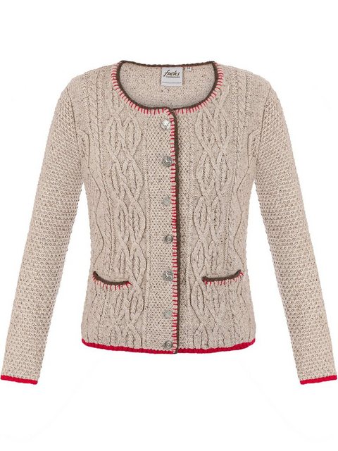 FUCHS Trachtenstrickjacke Trachtenstrickjacke Steffi beige (1-tlg) mit Eing günstig online kaufen