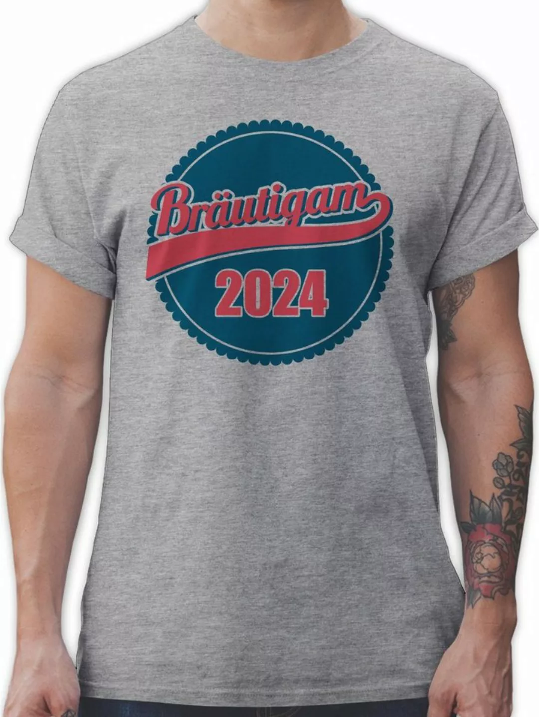 Shirtracer T-Shirt Bräutigam 2024 JGA Männer günstig online kaufen