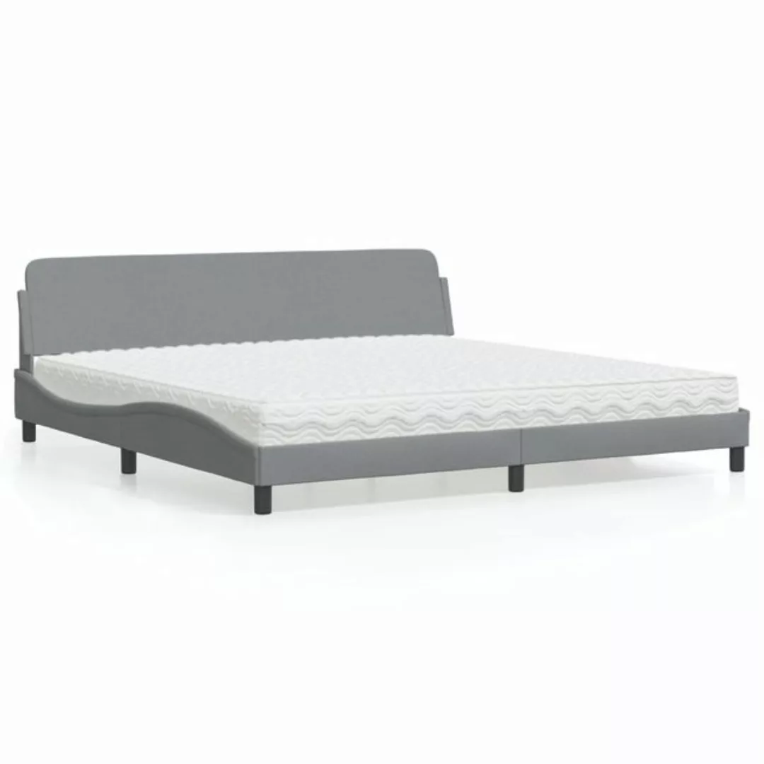 vidaXL Bett Bett mit Matratze Hellgrau 200x200 cm Stoff günstig online kaufen