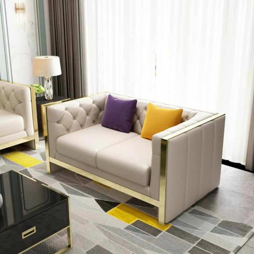 JVmoebel Sofa Sofa 2 Sitzer Ledersofa Couch Wohnlandschaft, Made in Europe günstig online kaufen