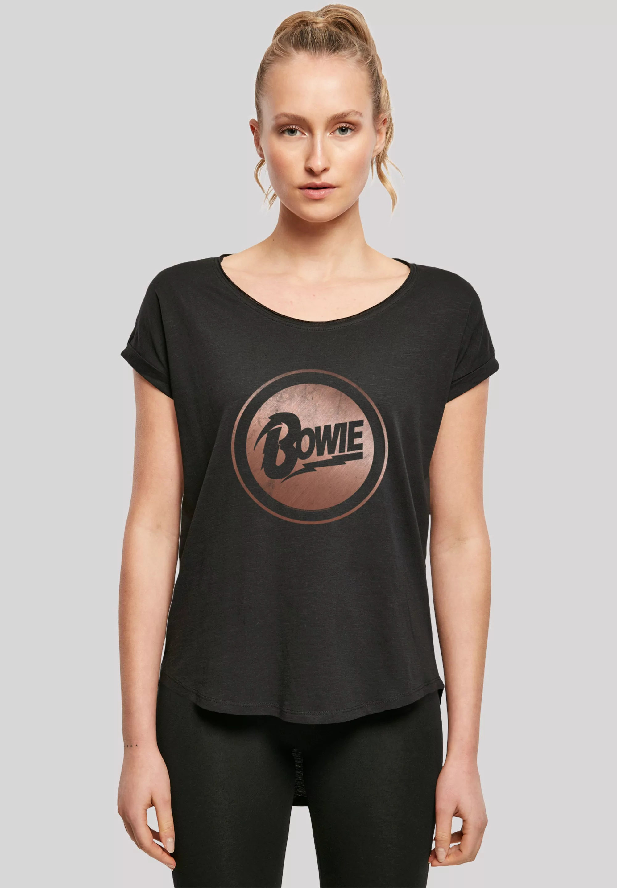 F4NT4STIC T-Shirt David Bowie Rose Gold Circle Print günstig online kaufen