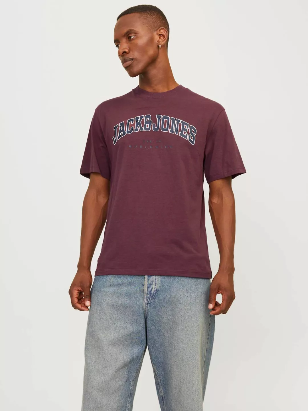 Jack & Jones Rundhalsshirt "JJECALEB VARSITY TEE SS O-NECK NOOS" günstig online kaufen