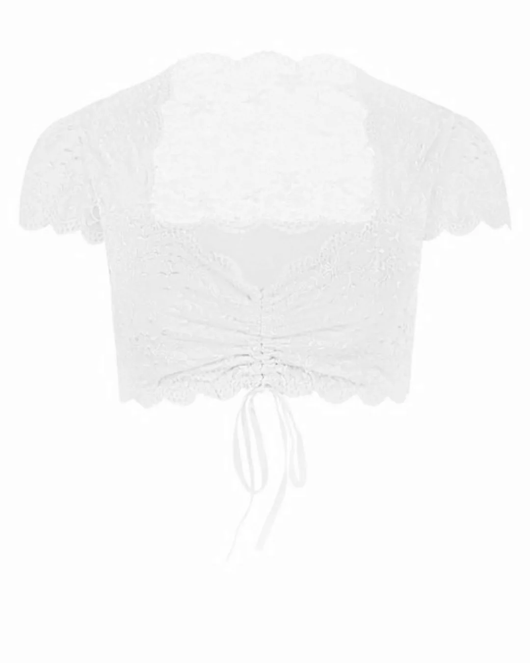 Nina Von C. Dirndlbluse Spitzen Bluse 'Valeska' Kurzarm 48462971, Weiß günstig online kaufen