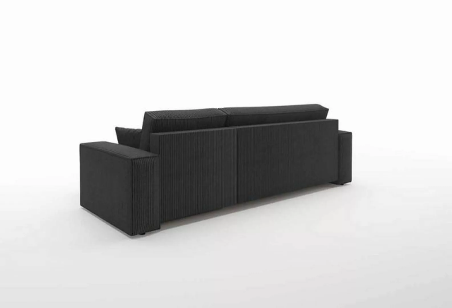 Luxusbetten24 Ecksofa Lazy, 244 cm breit, Cordstoff mit Schlaffunktion und günstig online kaufen