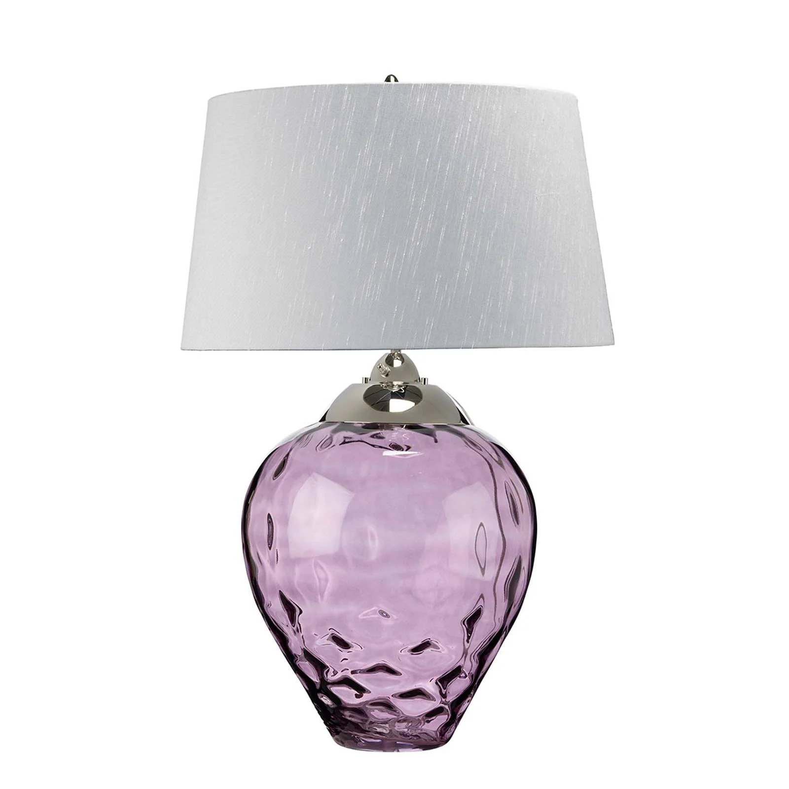 Tischlampe Samara, Ø 51 cm, pink, Stoff, Glas, 2-flammig günstig online kaufen