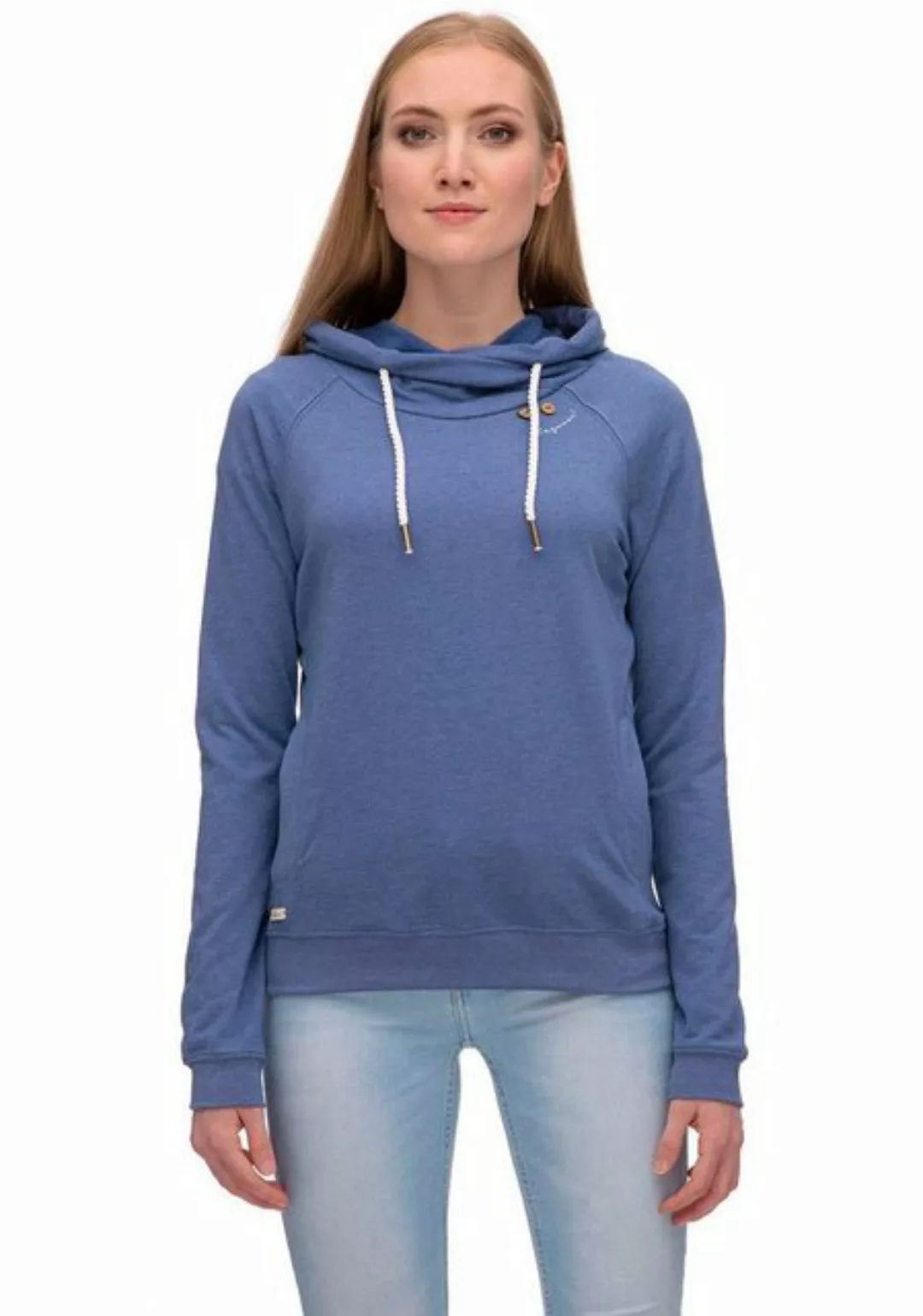 Ragwear Hoodie Sweat SAWYERR mit Zierknopfbesatz in natürlicher Holzoptik günstig online kaufen