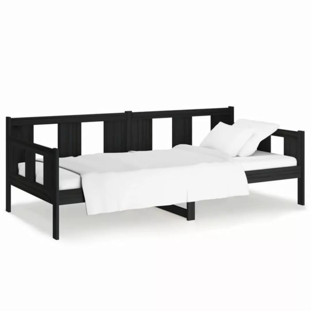 furnicato Bett Tagesbett Schwarz Massivholz Kiefer 90x200 cm (1-tlg) günstig online kaufen