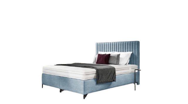 JVmoebel Boxspringbett Blau Bett Designer Doppelbett Polstermöbel Schlafzim günstig online kaufen