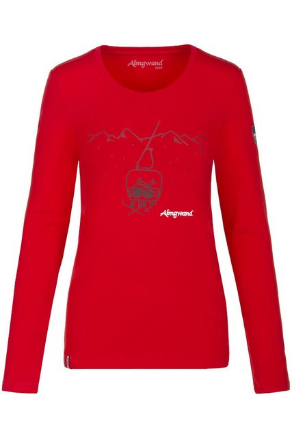 Almgwand Trachtenshirt Longsleeve Damen - DROSSELALM - rot günstig online kaufen