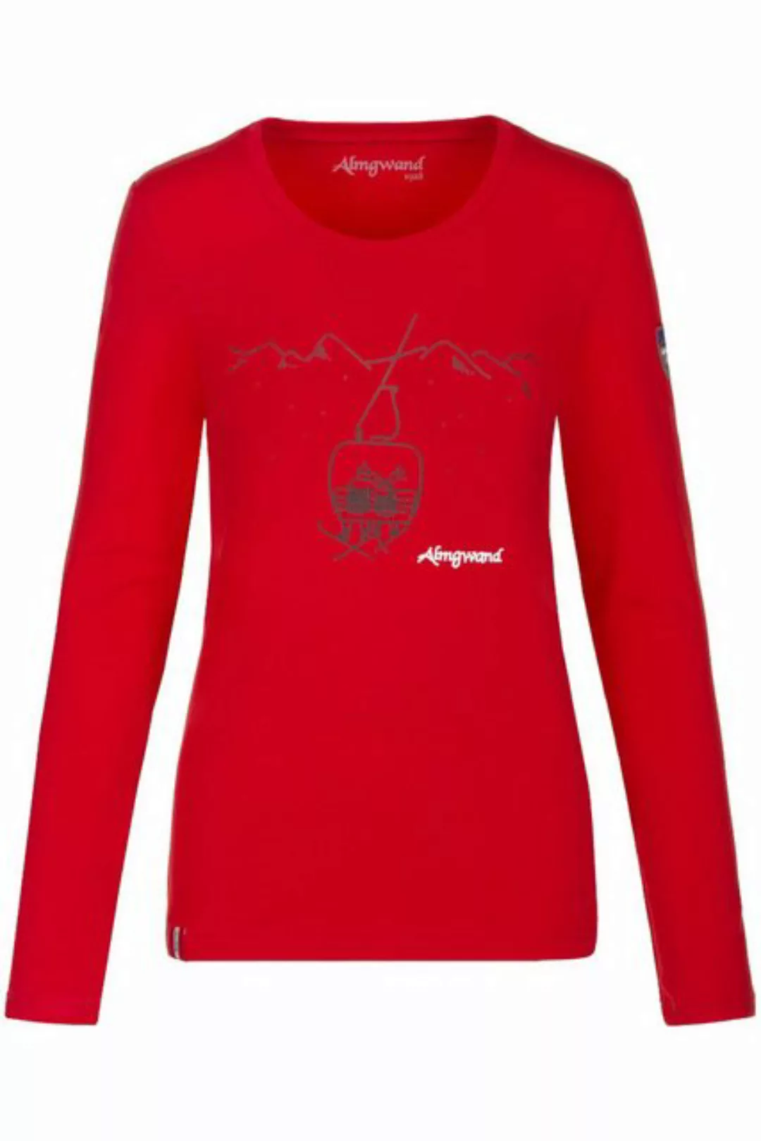 Almgwand Trachtenshirt Longsleeve Damen - DROSSELALM - rot günstig online kaufen