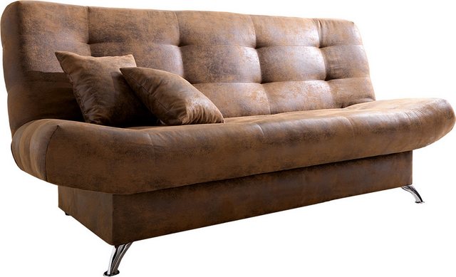 DELIFE Schlafsofa Viola, Braun 190x90 cm mit Bettkasten Schlaffunktion Schl günstig online kaufen