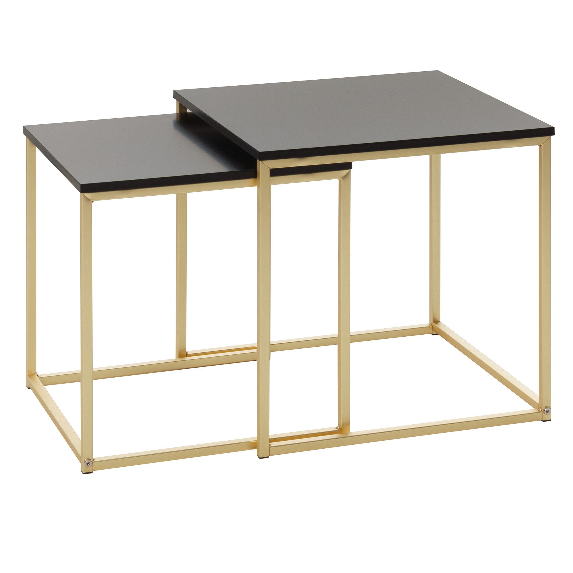 FINEBUY Satztisch SuVa13972_1 (Schwarz / Gold, günstig online kaufen