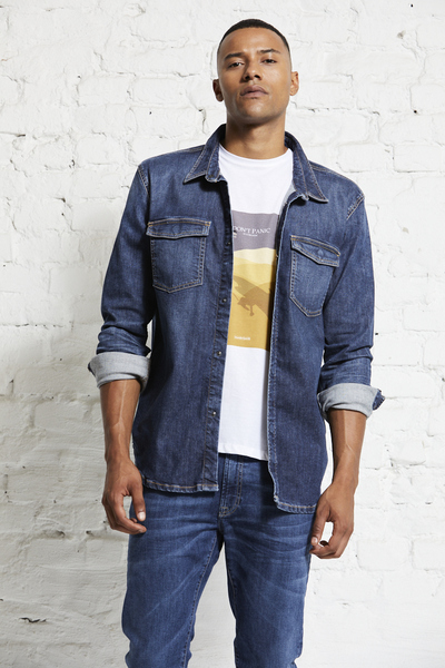 Herren Jeanshemd Aus Bio-baumwolle "Heavy Duty Denim Shirt Jacket" günstig online kaufen