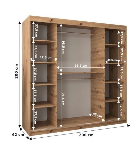 MOEBLO Schiebetürenschrank MALTESE (mit/ ohne Schubladen, Schwebetürenschra günstig online kaufen