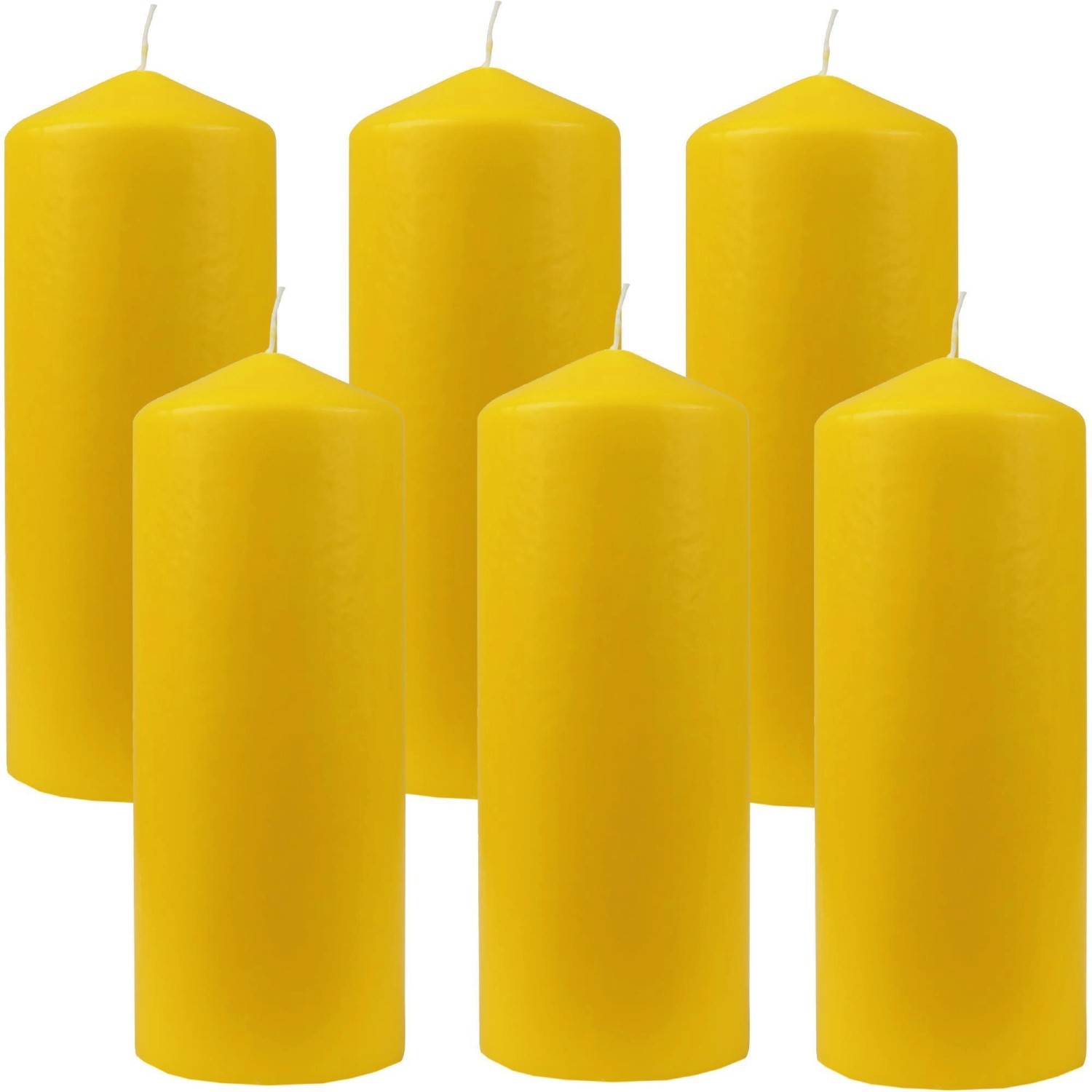 HS Candle Stumpenkerzen Ø6cm 6er Pack Gelb günstig online kaufen