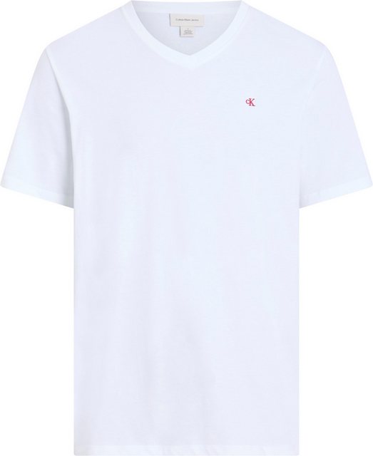 Calvin Klein Jeans T-Shirt SS SMOOTH CTTN SOLID VNECK TEE mit Logostickerei günstig online kaufen