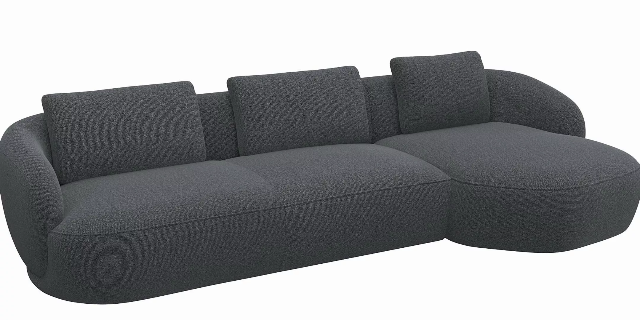 FLEXLUX Wohnlandschaft »Torino, rund, L-Form, Sofa-Ecke mit Recamiere, Long günstig online kaufen