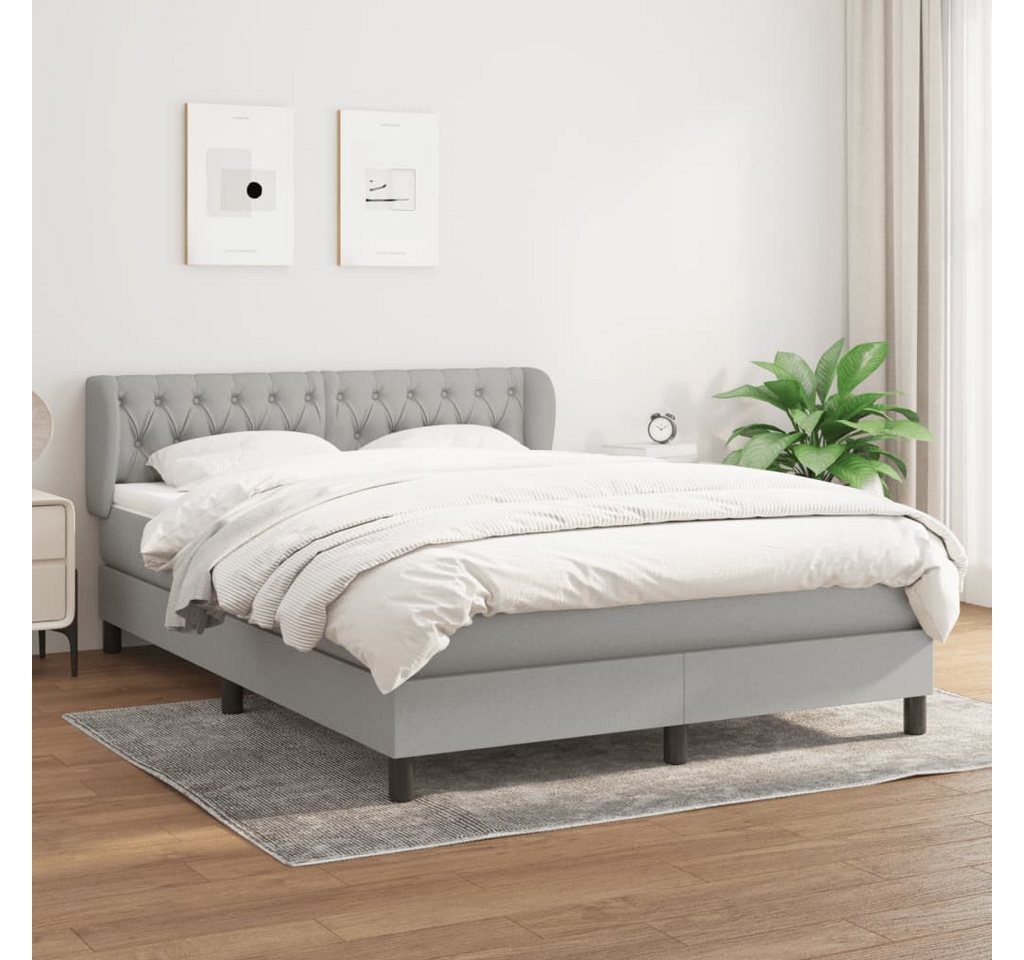 vidaXL Boxspringbett Boxspringbett mit Matratze Dunkelbraun 140x200 cm Stof günstig online kaufen