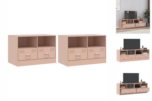 vidaXL TV-Schrank TV-Schränke 2 Stk. Rosa 67x39x44 cm Stahl (2-St) günstig online kaufen