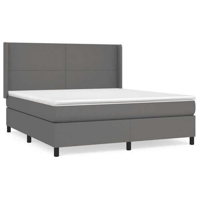 vidaXL Boxspringbett mit Matratze Grau 180x200 cm Kunstleder1466292 günstig online kaufen