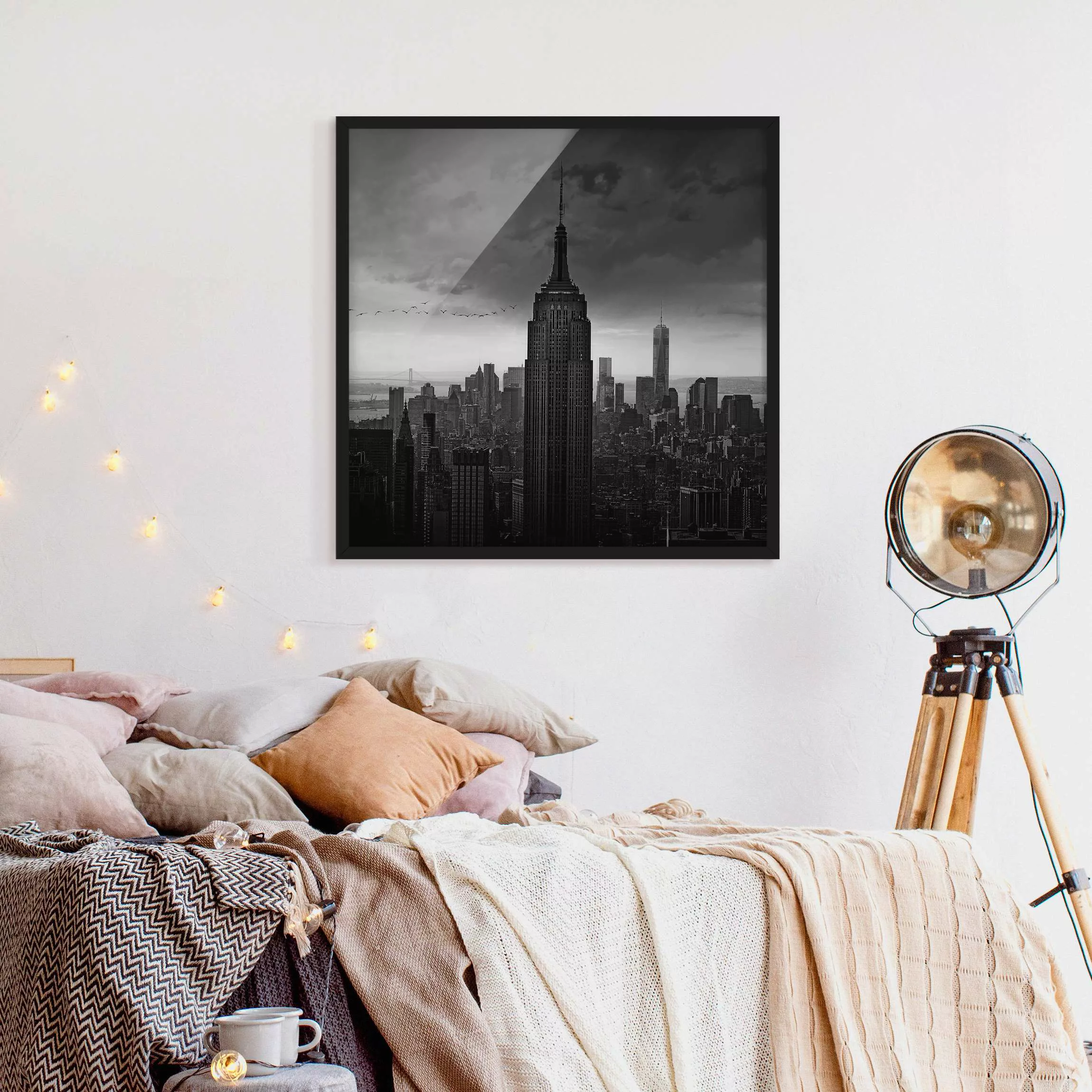 Bild mit Rahmen Architektur & Skyline - Quadrat New York Rockefeller View günstig online kaufen