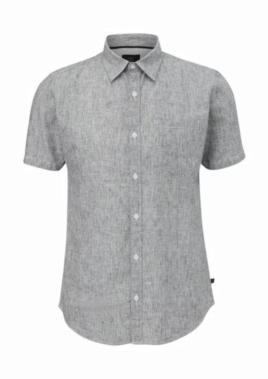 QS Kurzarmhemd Slim: Hemd aus Leinenmix günstig online kaufen
