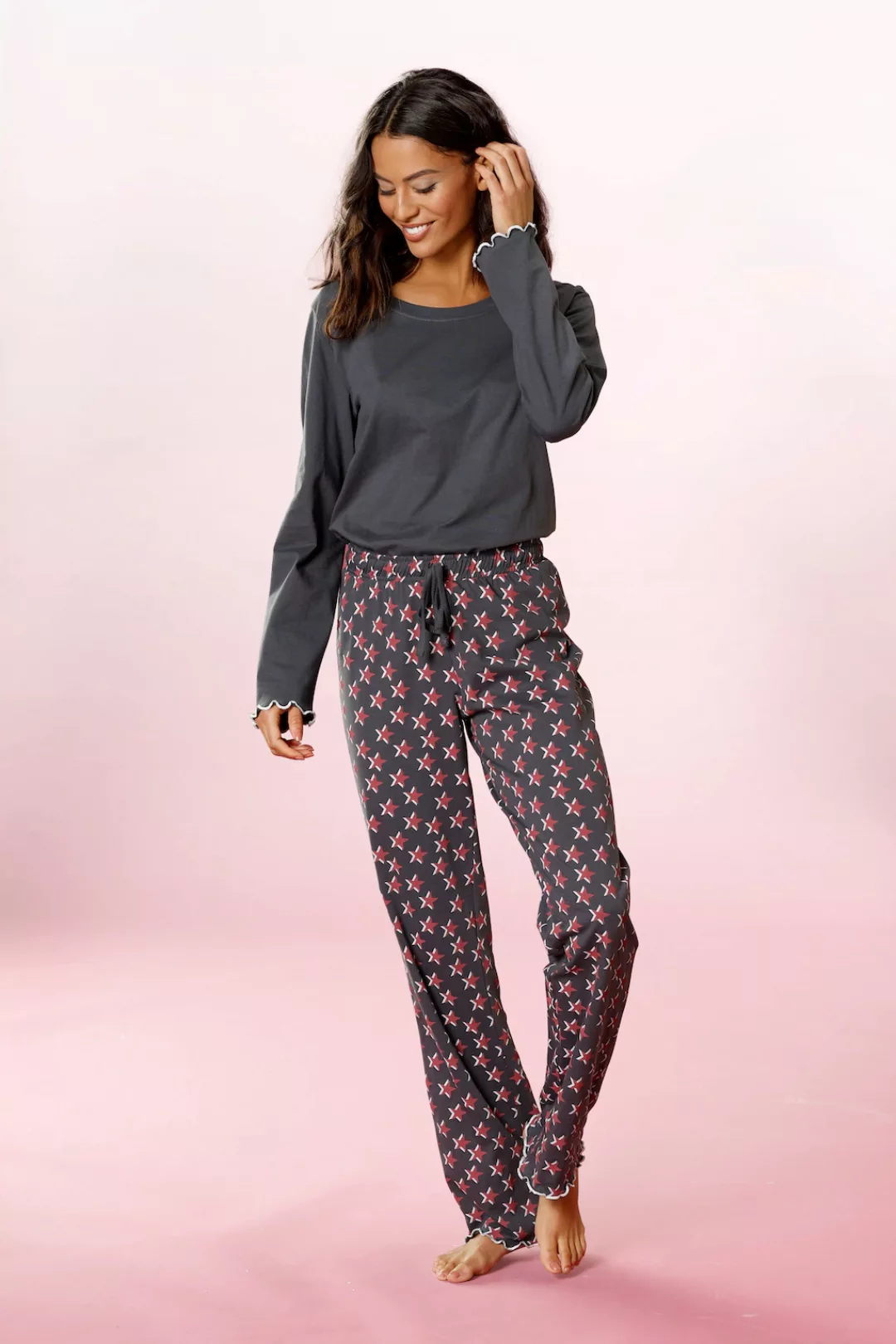 Vivance Dreams Pyjama, (2 tlg.), mit Sternenprint günstig online kaufen