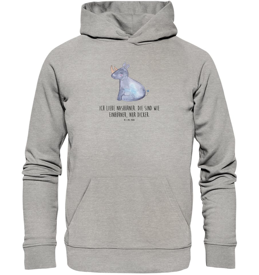 Mr. & Mrs. Panda Hoodie Einhorn Nashorn Größe L - Heather Grey - Geschenk, günstig online kaufen