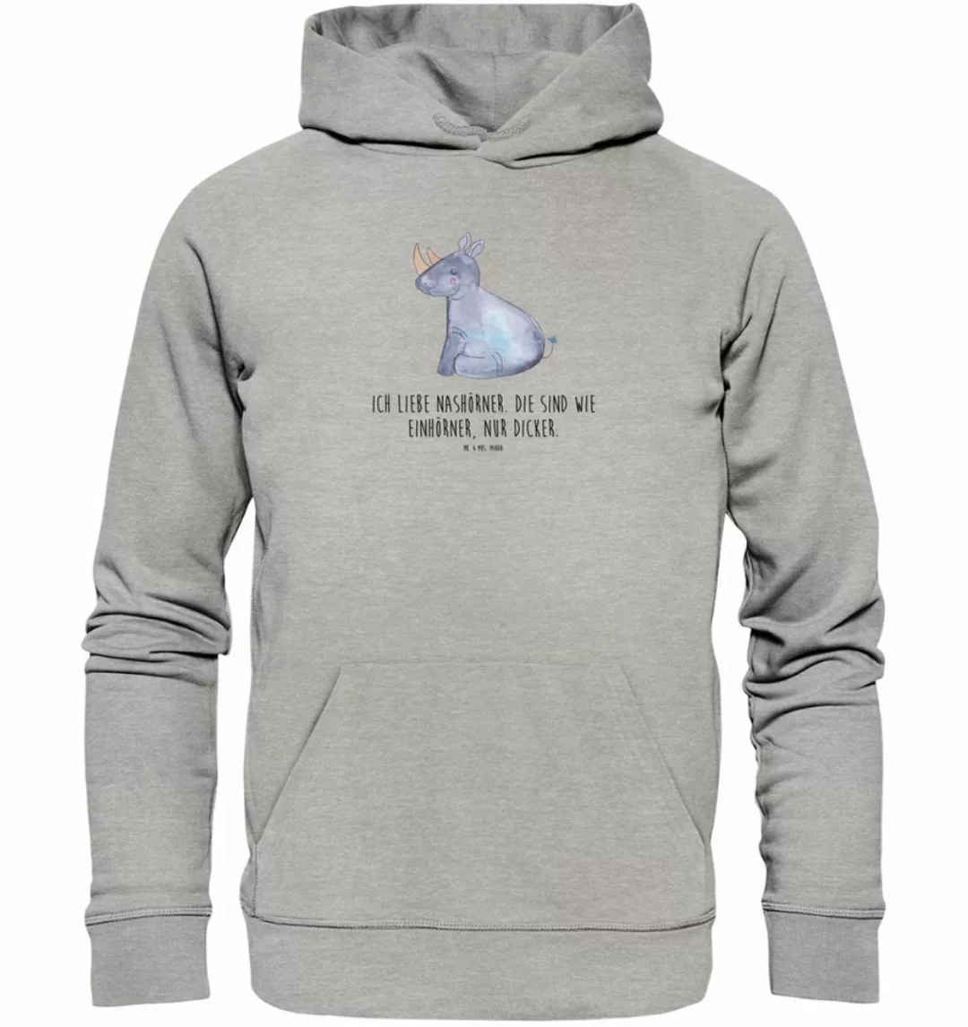 Mr. & Mrs. Panda Hoodie Größe L Einhorn Nashorn - Heather Grey - Geschenk, günstig online kaufen