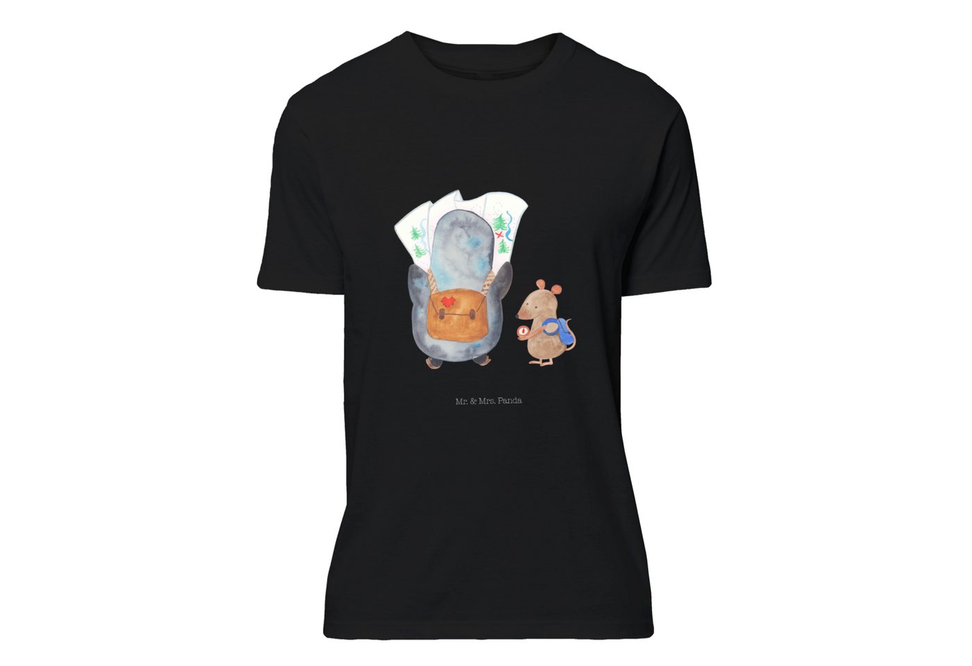 Mr. & Mrs. Panda T-Shirt Pinguin & Maus Wanderer - Schwarz - Geschenk, Aben günstig online kaufen