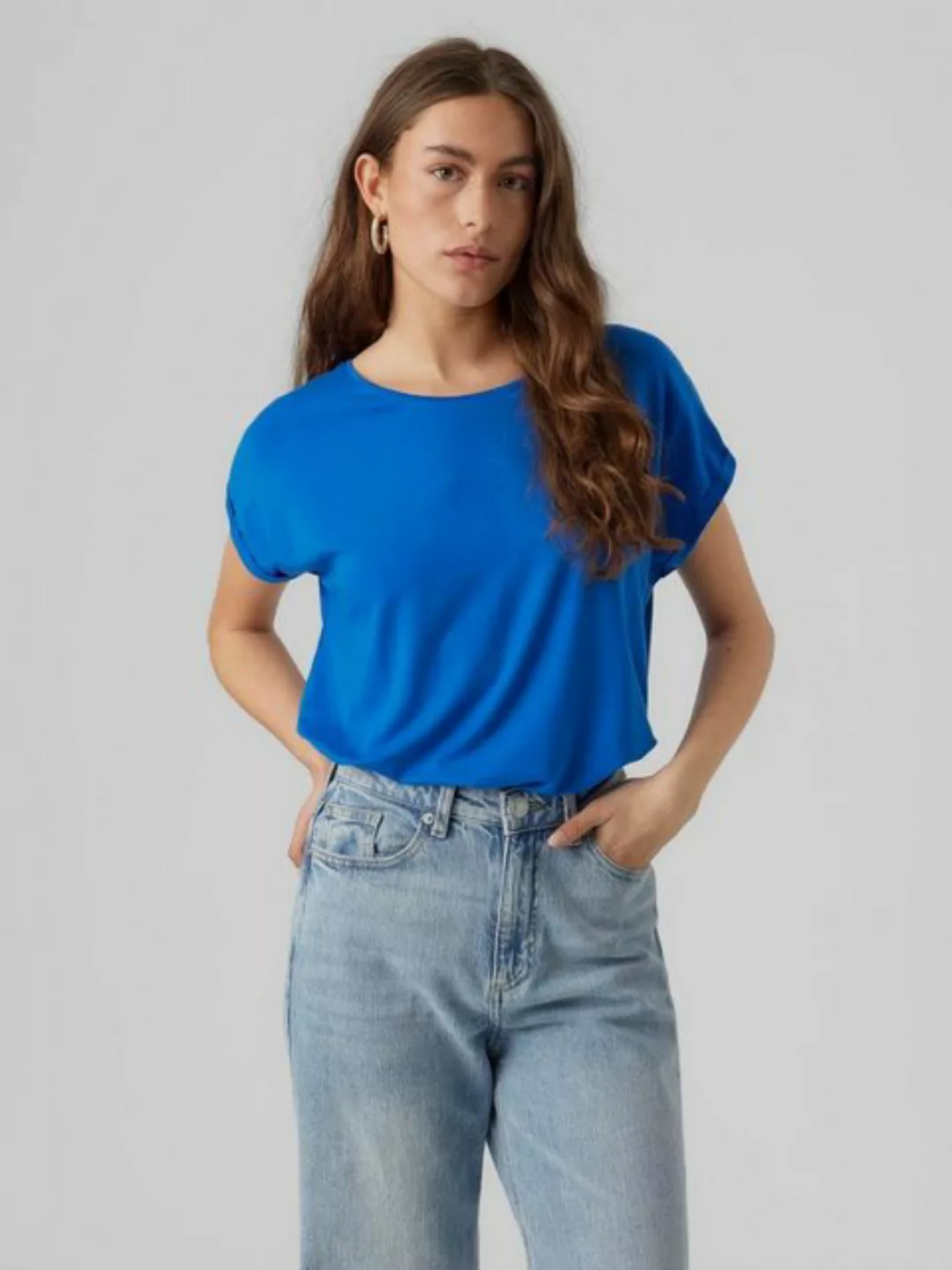 Vero Moda Rundhalsshirt VMAVA PLAIN SS TOP GAJRS NOOS günstig online kaufen