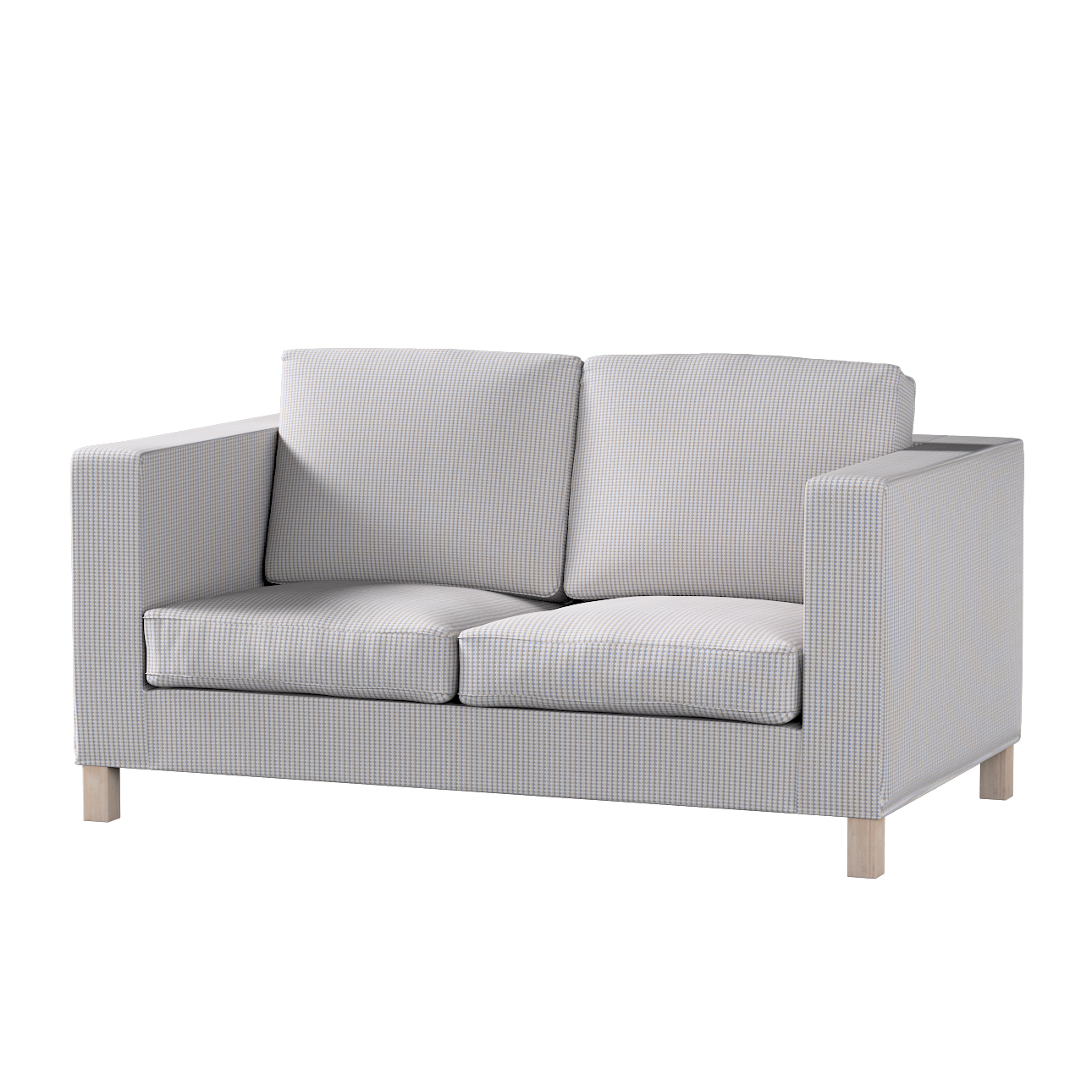 Bezug für Karlanda 2-Sitzer Sofa nicht ausklappbar, kurz, beige-blau, 60cm günstig online kaufen